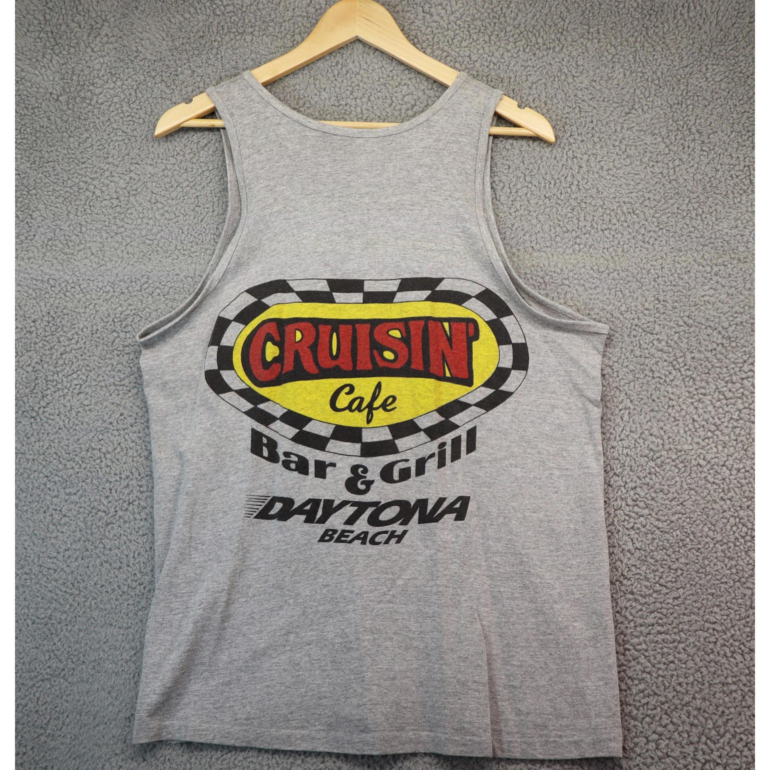 Cruisin Bar  Grill Daytona Beach Hanes Mens Gray Tanktop